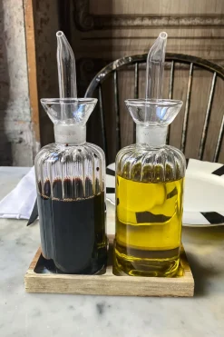 Cristina Oria Accesorios De Mesa^Aceitera Y Vinagrera Con Base De Madera