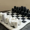 Cristina Oria Juegos De Mesa^Ajedrez De Mármol Con Diseño Irregular Blanco Y Negro