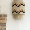 Cristina Oria Lámparas^Aplique De Pared De Yute Y Algodón Con Detalles Negros Y Mostaza