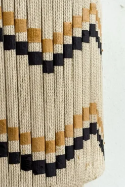 Cristina Oria Lámparas^Aplique De Pared De Yute Y Algodón Con Detalles Negros Y Mostaza