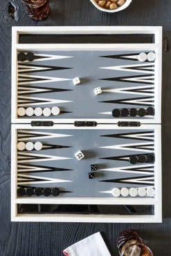 Cristina Oria Juegos De Mesa^Backgammon De Resina Blanco Y Negro