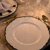 Cristina Oria Platos Y Bajoplatos^Bajoplato Blanco Con Borde Negro