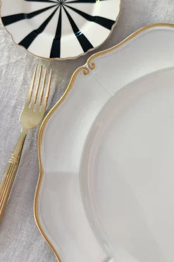 Cristina Oria Platos Y Bajoplatos^Bajoplato Blanco Con Borde Dorado