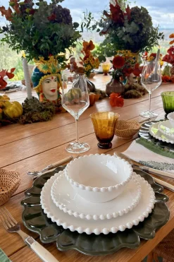 Cristina Oria Platos Y Bajoplatos^Bajoplato Con Diseño De Flor Verde Oliva