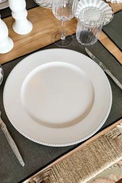 Cristina Oria Platos Y Bajoplatos^Bajoplato Gris Claro Con Relieve De Bolitas En El Borde