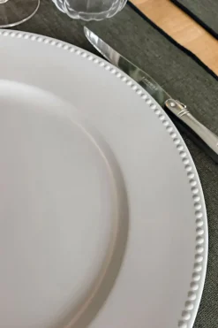 Cristina Oria Platos Y Bajoplatos^Bajoplato Gris Claro Con Relieve De Bolitas En El Borde