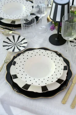 Cristina Oria Platos Y Bajoplatos^Bajoplato Negro Con Borde Dorado