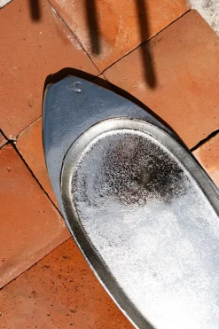 Cristina Oria Bandejas^Bandeja Alargada Plateada Diseño Pez