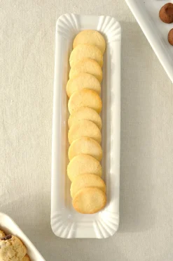 Cristina Oria Bandejas^Bandeja Blonda Cerámica Blanca Alargada Grande