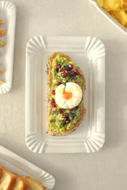 Cristina Oria Bandejas^Bandeja Blonda Cerámica Blanca Grande