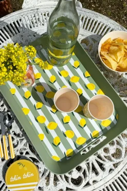 Cristina Oria Bandejas^Bandeja Con Asas De Polipropileno Limones