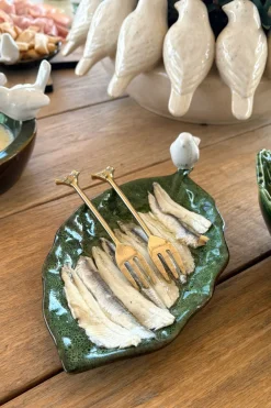Cristina Oria Bandejas^Bandeja Con Diseño De Hoja Y Figura De Pájaro