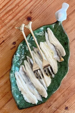 Cristina Oria Bandejas^Bandeja Con Diseño De Hoja Y Figura De Pájaro