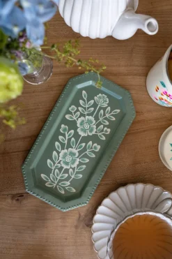 Cristina Oria Cajas Y Bolsas Gourmet|Cajas Y Bolsas Gourmet^Bandeja Con Flores Pintadas & Bizcocho En Bolsa