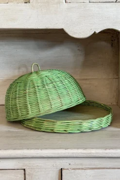 Cristina Oria Bandejas^Bandeja Con Tapa De Ratán Verde