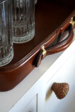 Cristina Oria Bandejas^Bandeja Cuadrada De Cuero