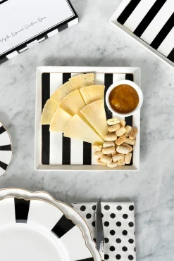 Cristina Oria Bandejas^Bandeja Cuadrada Rayas Filo Dorado