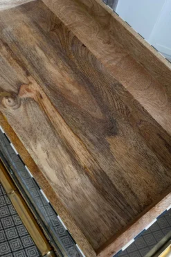 Cristina Oria Bandejas^Bandeja De Resina Y Madera Con Diseño De Rayas Blancas Y Negras Grande