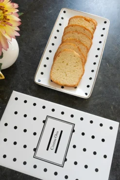 Cristina Oria Bandejas^Bandeja Negra Y Blanca Con Diseño De Puntos