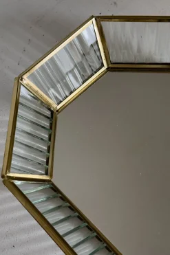 Cristina Oria Piezas Decorativas|Bandejas^Bandeja Octogonal De Cristal Con Detalles Dorados Mediana