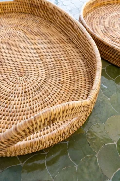 Cristina Oria Bandejas^Bandeja Ovalada De Ratán Con Asas