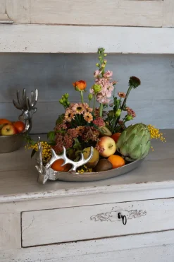 Cristina Oria Bandejas^Bandeja Ovalada Plateada Con Diseño De Ciervos