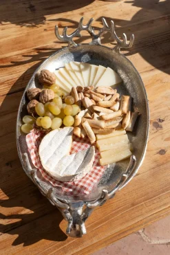 Cristina Oria Bandejas^Bandeja Ovalada Plateada Con Diseño De Ciervos