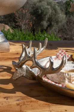 Cristina Oria Bandejas^Bandeja Ovalada Plateada Con Diseño De Ciervos