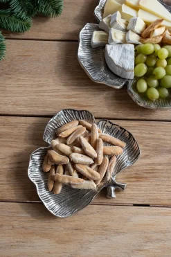 Cristina Oria Bandejas^Bandeja Plateada Con Diseño De Hoja De Ginkgo Pequeña