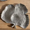 Cristina Oria Bandejas^Bandeja Plateada Con Diseño De Hoja De Ginkgo Mediana