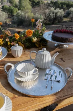 Cristina Oria Bandejas^Bandeja Plateada Redonda Con Asas