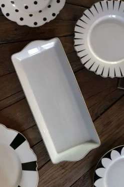 Cristina Oria Bandejas^Bandeja Rectangular Con Borde Dorado