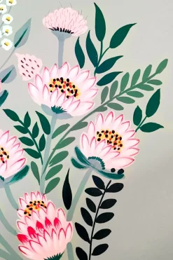 Cristina Oria Bandejas^Bandeja Rectangular Con Flores Pintadas A Mano