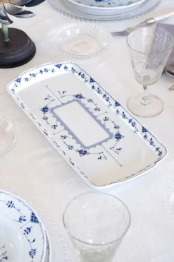 Cristina Oria Bandejas^Bandeja Rectangular Crisantemos Azules Co