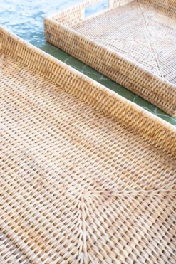 Cristina Oria Bandejas^Bandeja Rectangular De Ratán Con Asas