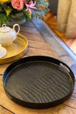 Cristina Oria Bandejas^Bandeja Redonda Negra Serpiente