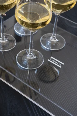 Cristina Oria Bandejas^Bandeja Transparente Con Asas Doradas