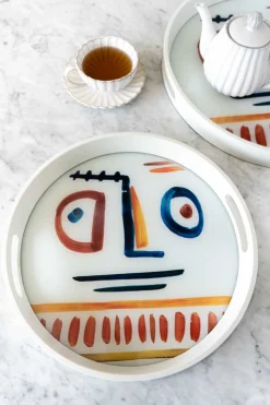Cristina Oria Bandejas^Bandejas Redondas De Cerámica Con Diseño Picasso