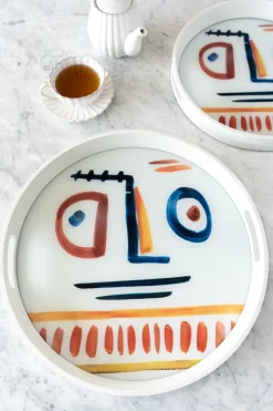 Cristina Oria Bandejas^Bandejas Redondas De Cerámica Con Diseño Picasso