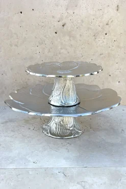 Cristina Oria Accesorios De Mesa^Base Con Diseño De Flor Plateada