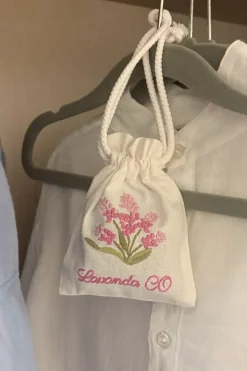 Cristina Oria Fragancias Co^Bolsa Con Aroma A Lavanda De Algodón Bordada CO