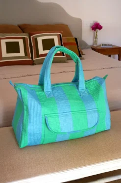 Cristina Oria Bolsos, Bolsas Y Neceseres|Otros Textil^Bolsa De Viaje Rayas Azules Y Verdes