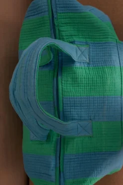 Cristina Oria Bolsos, Bolsas Y Neceseres|Otros Textil^Bolsa De Viaje Rayas Azules Y Verdes