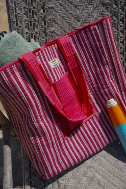 Cristina Oria Bolsos, Bolsas Y Neceseres|Otros Textil^Bolsa Rayas Rosas Y Rojas