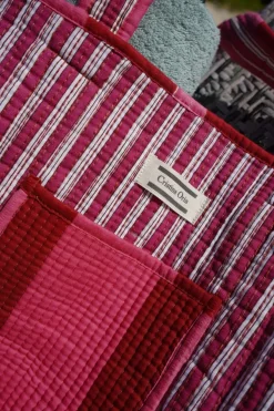 Cristina Oria Bolsos, Bolsas Y Neceseres|Otros Textil^Bolsa Rayas Rosas Y Rojas