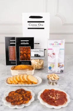 Cristina Oria Cajas Y Bolsas Gourmet|Cajas Y Bolsas Gourmet^Bolsa Recién Mamá Ibéricos & Cuchara Avión