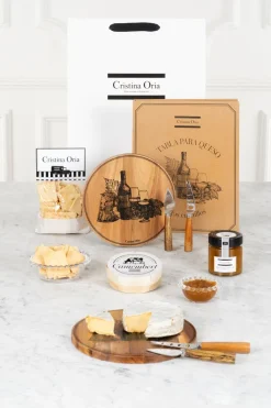 Cristina Oria Cajas Y Bolsas Gourmet|Cajas Y Bolsas Gourmet^Bolsa Tabla Para Quesos Con Cuchillos & Mermelada