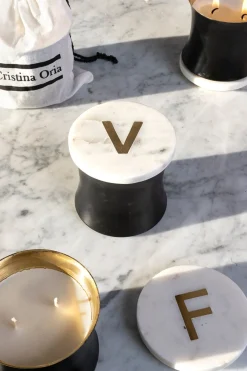 Cristina Oria Menaje Iniciales|Velas^Bolsa Vela Mármol Iniciales