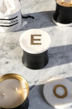 Cristina Oria Menaje Iniciales|Velas^Bolsa Vela Mármol Iniciales