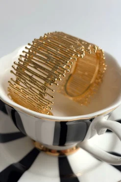 Cristina Oria Joyas Co|Joyas Co^Brazalete Dorado Ajustable Con Diseño Irregular